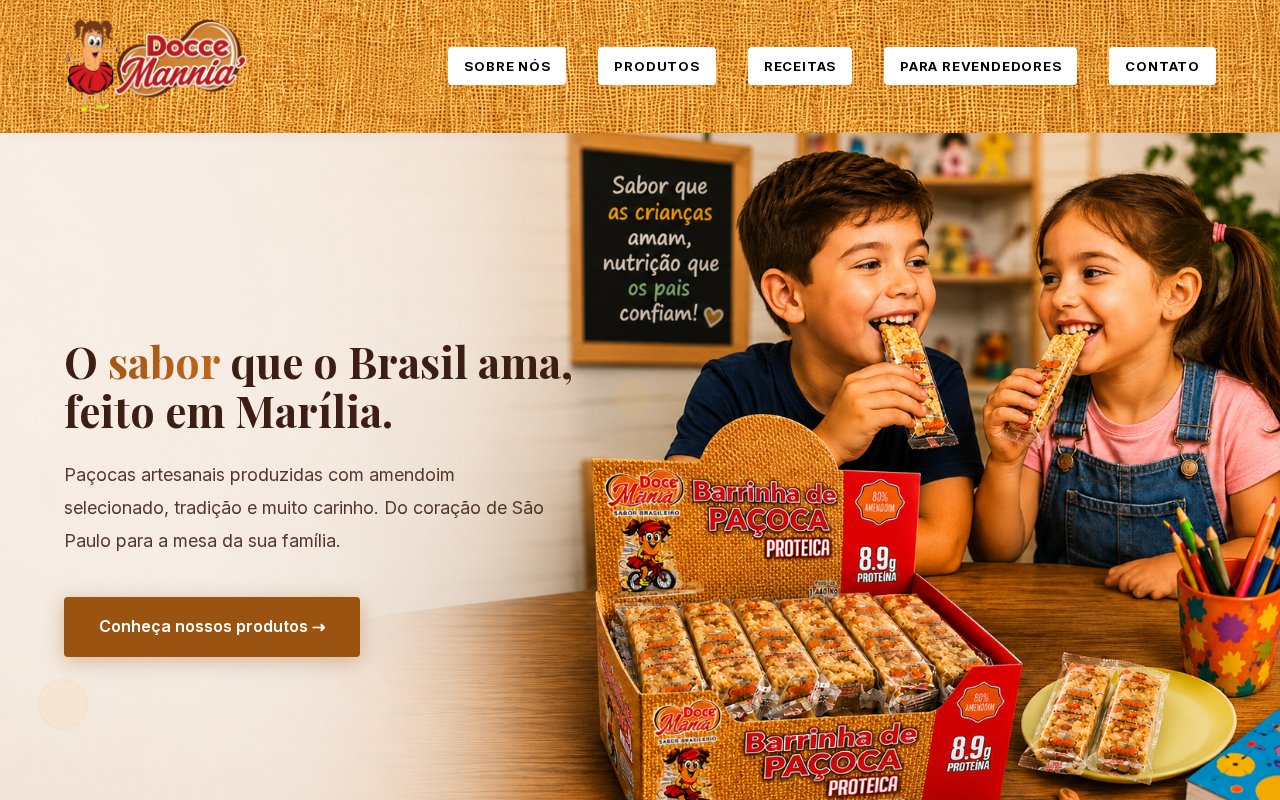 Print do site Paçocas Doce Mania