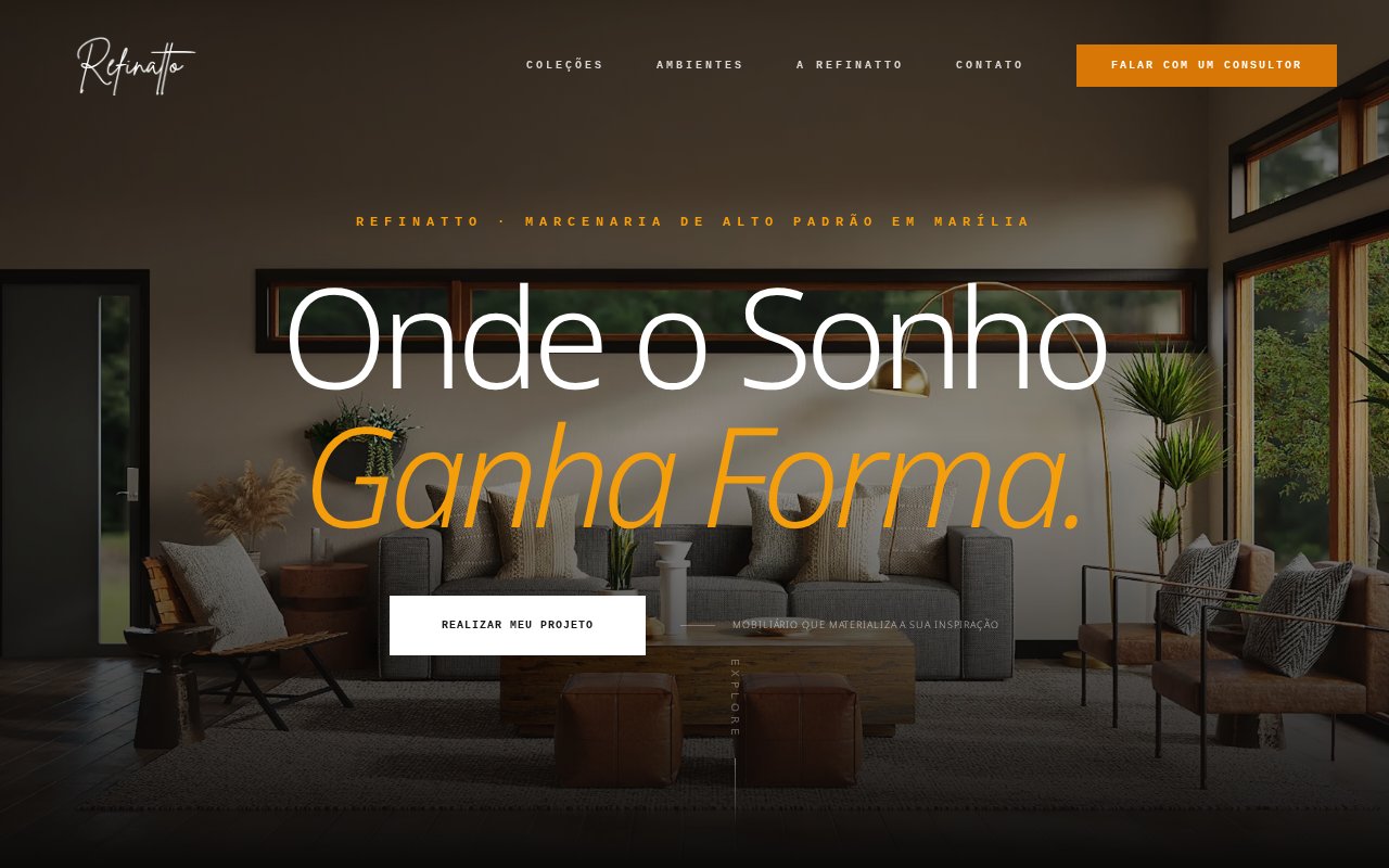 Print do site Refinatto Móveis Planejados